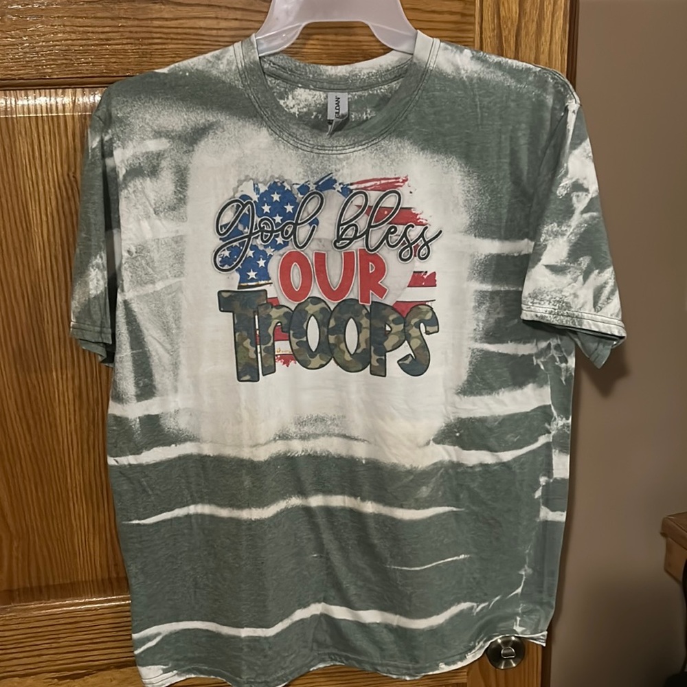 Camo-type Bless our troops tshirt